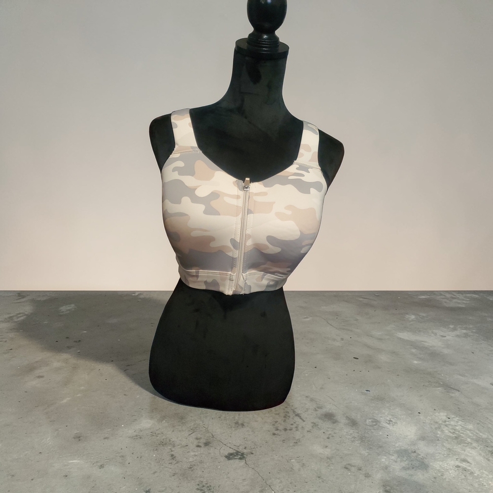 Layer 8 Camouflage Zip-Front Sports Bra